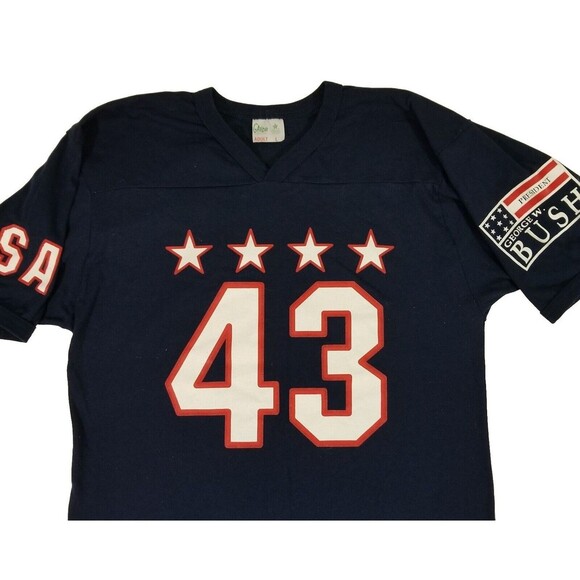 President George W Bush #43 Jersey Style T-Shirt by Gator Adult L USA Made 2000 - Picture 3 of 7